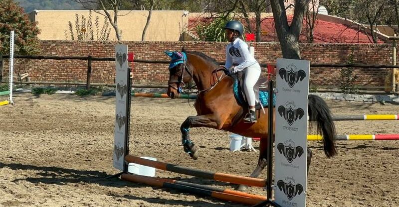 Avenly Symon and her horse Harry during the training show at Cavaliere Equine Centre on July 11, 2026. Photo: Supplied