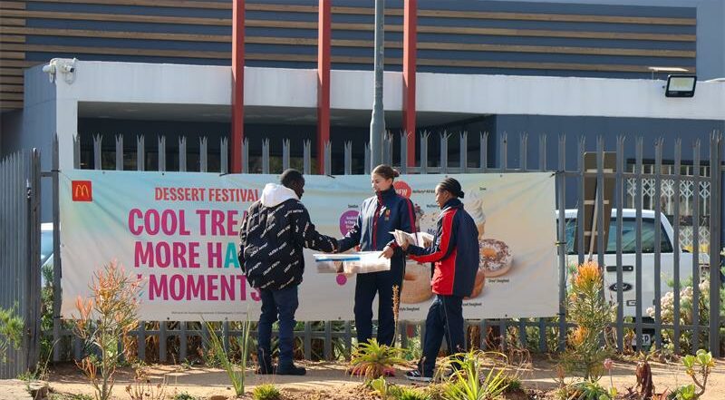 Dainfern College learners spread warmth and kindness to commuters and drivers at the Witkoppen Road taxi rank near Fourways Crossing on July 17, 2026. Photo: Supplied