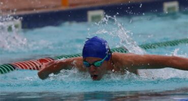 Quade Kingsley-Wilkins, from the Little Fishes Swimming School, participates in the regional championships. Photo: Supplied