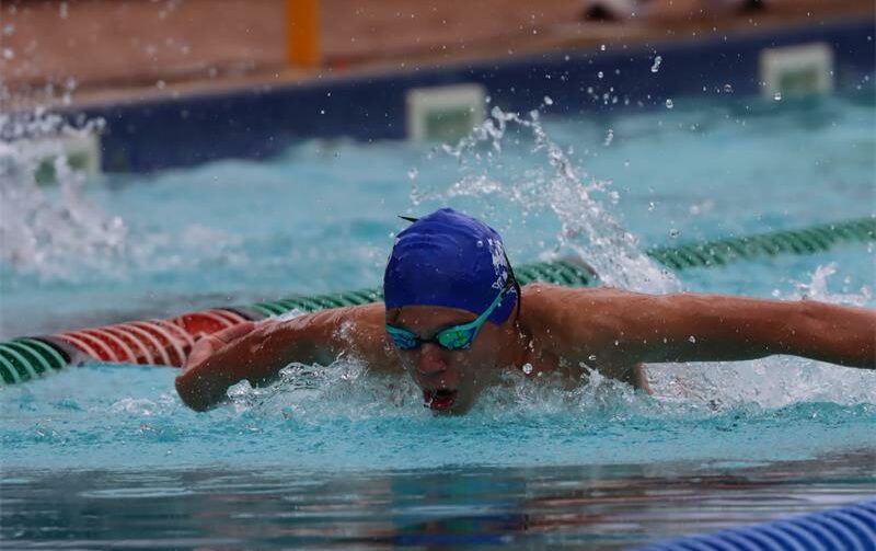 Quade Kingsley-Wilkins, from the Little Fishes Swimming School, participates in the regional championships. Photo: Supplied