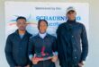 Siyabonga Dlamini, Stephen Maboka and Thelane Mashavela young entrepreneurs from MS shoes on July 3,2026. Photo: Reitumetse Gugushe