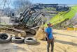 Resident Themba Ndlovu stands at the remaining construction in Duff Road during a site visit to the Craigavon sewer infrastructure project on July 30, 2026. Photo: Ayanda Ntshingila