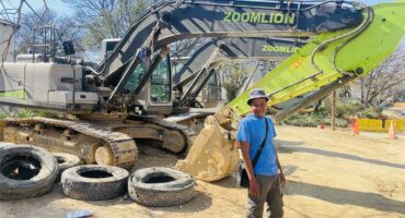 Resident Themba Ndlovu stands at the remaining construction in Duff Road during a site visit to the Craigavon sewer infrastructure project on July 30, 2026. Photo: Ayanda Ntshingila