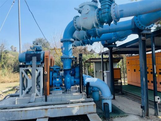 The temporary Jukskei pump station in Jukskei Park, where recurring blockages and silt build-up have resulted in sewage overflows, according to the ward councillor on July 30, 2026. Photo: Ayanda Ntshingila