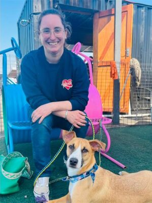 Rachel Smith and her puppy Chico during the Christmans in July event at Fourways Crossing on July 25, 2026. Photo: Ditiro Masuku