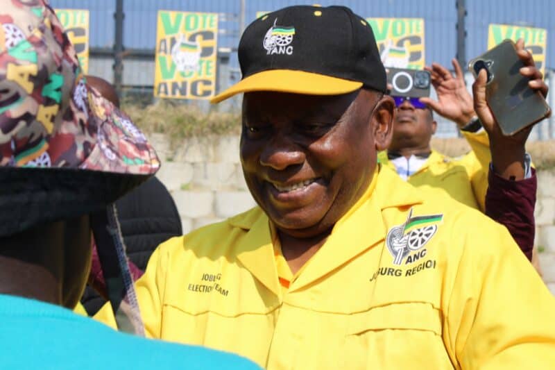 President Cyril Ramaphosa interacts with Riverside View residents during his visit on May 30, 2026. Photo: Ditiro Masuku