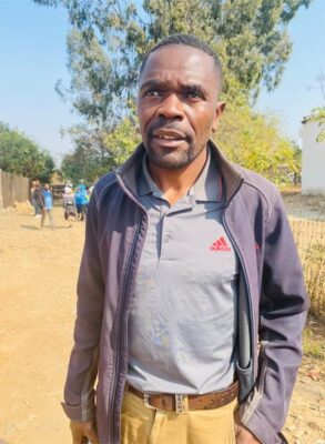Pastor Brave Moyo looks at his church being demolished on July 23, 2026. Photo: Reitumetse Gugushe