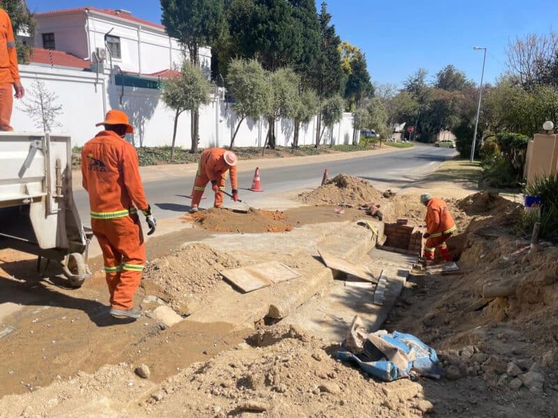 JRA begins reinstatement work in Douglasdale as part of efforts to restore the damaged road reserve and storm water infrastructure after prolonged water repairs at the site on August 25, 2026. Photo: Ayanda Ntshingila