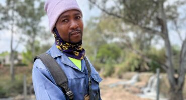 Mosco Ndlovu keeps the community space clean and cared for on September 8, 2026. Photo: Ditiro Masuku