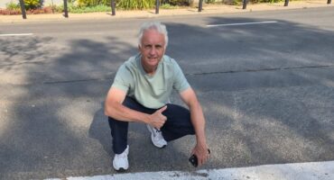 Ward 94 councillor David Foley at Mulbarton Road in Fourways, where new road markings are being painted. Photo: Supplied