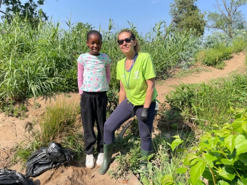 Siya Vundla Catherine Geurden cleans the Sandspruit River as SpruitSpritz celebrates 6 years of keeping Paulshof clean. Photo: Ayanda Ntshingila