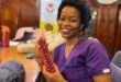 Lungile Dlamini shows off her new skill at Norscot Manor. Photo: Ditiro Masuku
