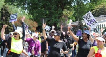 Residents show off the power of unity in a march to demand action against gender-based violence on October 10, 2026. Photo: Ditiro Masuku