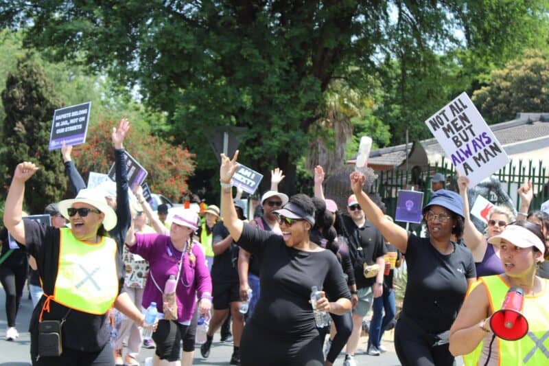 Residents show off the power of unity in a march to demand action against gender-based violence on October 10, 2026. Photo: Ditiro Masuku