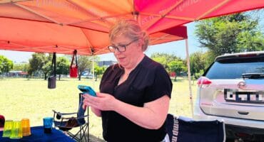 Community Hours founder Sarah Welton-Blake is at Kingfisher Park for a pet vaccination drive. Photo: Ditiro Masuku