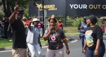 Jobseekers picket once again outside the entertainment establishment in Fourways on October 14, 2026. Photo: Ditiro Masuku