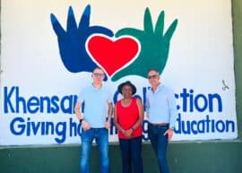 Hilton Tarrant, Diana Musara, and Craig Vermaak at Khensani’s Collection during the handover on October 22, 2026. Photo: Ditiro Masuku