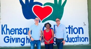 Hilton Tarrant, Diana Musara, and Craig Vermaak at Khensani’s Collection during the handover on October 22, 2026. Photo: Ditiro Masuku