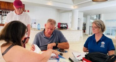 Riverside Manor Retirement Village director Deon Steyn with Ward 93 councillor candidate Tracy Kensey and June Julyan during a voter education session aimed at helping elderly residents understand the electoral process ahead of the special votes on November 3. Photo: Ayanda Ntshingila