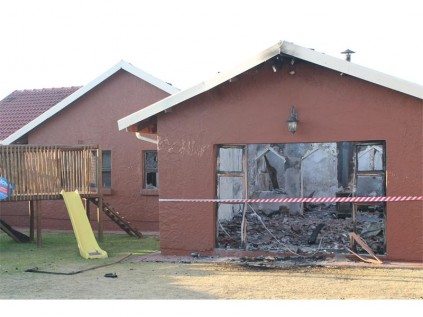 Most of the house was burned down and could not be saved.