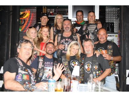 Posing for a group photo during the Spring Day braai are members of the Gauteng Moth Motorcycle Association.