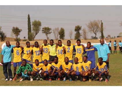 The Free State u-17 soccer team, in good spirits after dismantling Limpopo 7-0, in the finals.