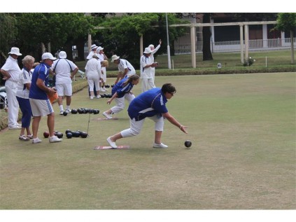 One of the club members in action in the new blue strip.