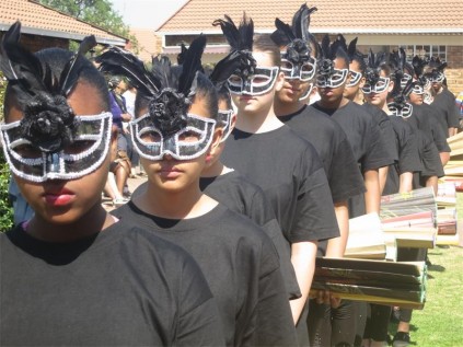 Summerfields drum majorette squad entertains the elderly.