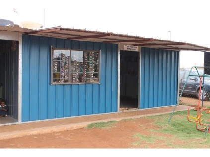The Boksburg Central Methodist Church managed to procure a very generous donation of a new 9m x 6m zinc building consisting of three rooms (one large 6mx6m and two 3mx3m).