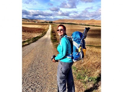 Suzanne Baker on her way to Burgos.