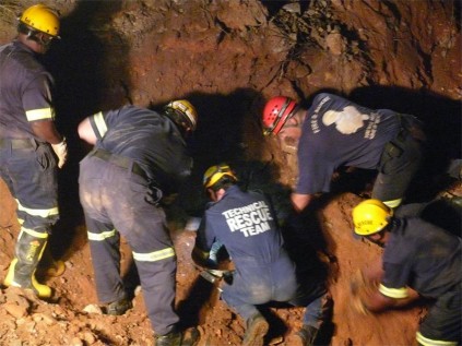 Rescue crew during the body recovery operation.