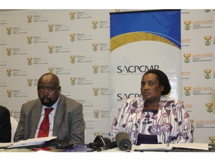 The launch of Construction Regulations 2014 was addressed by the minister of Public Works, Thulas Nxesi, and the minister of Labour, Mildred Oliphant.
