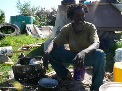 Paulos Mhlanga survived in the bush since 2009, having to make due with primitive conditions, such as his outside kitchen.