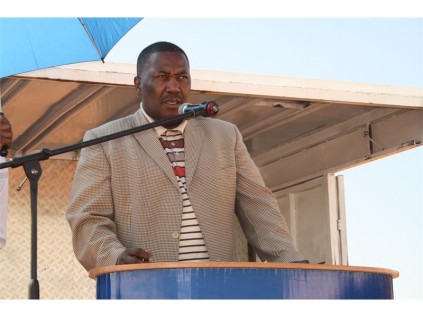 Ekurhuleni MMC for Community Safety, Mthuthuzeli Siboza is seen addressing the crowd during the launch.