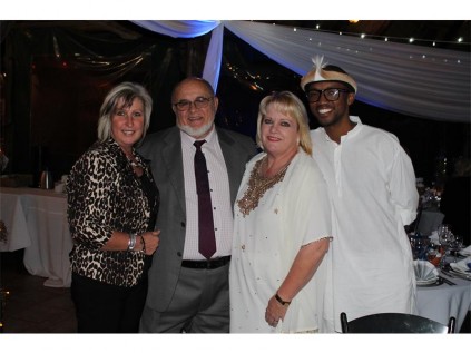 Seen here at the event (from left) is Get It Magazine's Lyndene Marilli, birthday boy and owner of Flora Farm Michael Rahner, the Advertiser's Elize Kluyts, and Caxton's Clyde Meela.
