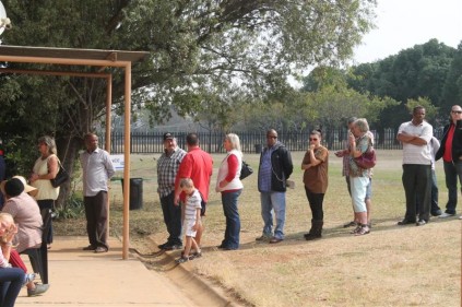 Boksburg residents turned out in large numbers to vote on Wednesday, May 7. Seen are some of the voters who voted at a polling station in Sunward Park. 