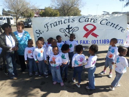 Staff members and children from the St Francis Care Centre were raising awareness on child abuse during Child Protection Week.