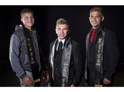 Junior mnr Jansie 2014 wenners (van links): Dylan Engelbrecht (eerste prins), Andure Barnard (tweede prins) en Janus Swanepoel (wenner).