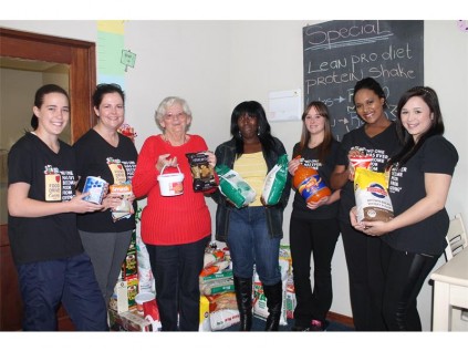 Curves Boksburg conducted their yearly food drive to collect food items which will be handed over to Epworth Children’s Village. Seen here are some of the canned goods placed out in the shape of a heart.