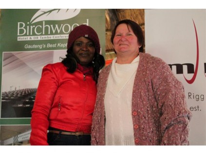Thembi Ntuli (Ukajede coordinator) thanking Clr Hilary Coke for her contribution.