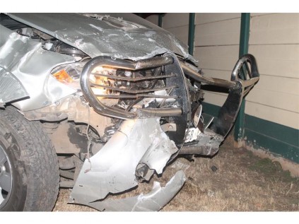 Three men have been killed in a head-on collision between this Toyota Hilux 4×4 and a Golf 3 on Main Reef Road, in Lilianton.