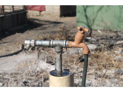 Plastic taps at the community are preferred over metal ones, with the latter type said to be a target of theft.
