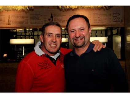 Manny Pinheiro and Emperors Palace GM for Hotel and Resorts, Wayne Hill, pictured during a break in the performance of Time Warp.