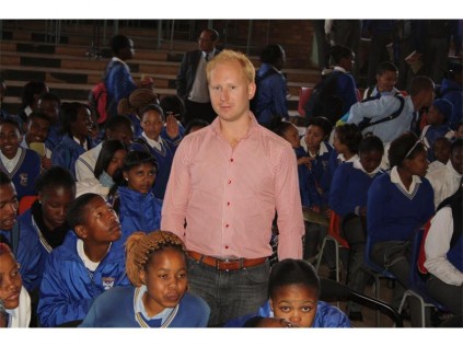 Dobri Makhubela from Bombardier Transportation SA answering queries from learners.