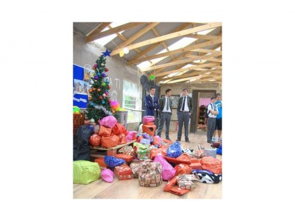 The gifts donated by CBC boys at the Urban Ruins Christmas Party.