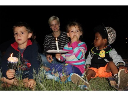 Seen spreading the festive cheer are (from left), Angelo dos Santos, Jo-Ann dos Santos, Bronwyn dos Santos and Bongani Mthupha.