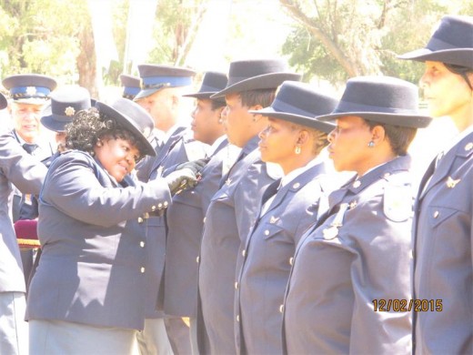 The recipients received their medals from Maj-Gen Susanna de Lange, starting with10 years and progressing to 30 years.