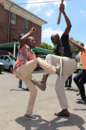 Community members, protested outside the premises, while a group of police members was also toy- toying in the boardroom of the station, both demanding that, Govender be removed immediately.