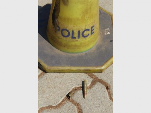 One live ammunition and a number of bullet casing were found scattered across the scene of the attempted cigarette heist.
