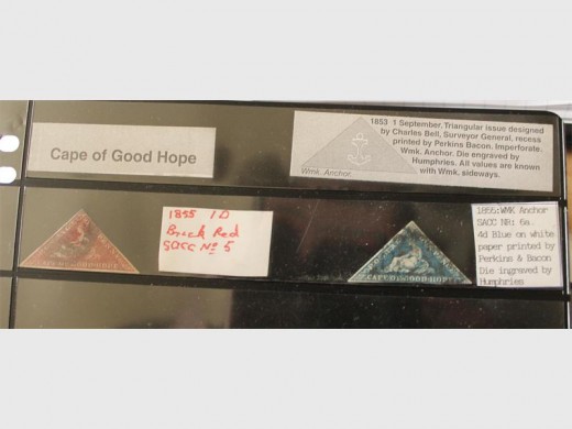 A valuable stamp that Adriaanse treasures is the triangular Cape of Good Hope stamp.